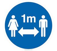 Symbole de distance sociale : 1 m.
