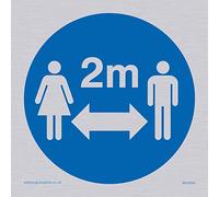 Symbole de distance sociale - Autocollant en vinyle argenté