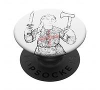 Symbole de Fille Couteau Anglais et Hache Joan of Union Jack PopSockets PopGrip Adhésif