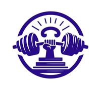 Symbole de force représentant un poing fermé tenant une barre dans un cercle symbolisant la santé et la puissance Stickers muraux 67.2x74.9cm Auto-adhésif Bleu foncé