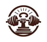 Symbole de force représentant un poing fermé tenant une barre dans un cercle symbolisant la santé et la puissance Stickers muraux en PVC 42x46.8cm Décoration de carrosserie Café