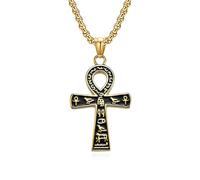 Symbole de l’Égypte ancienne Ankh Croix Collier Titane Acier Bijoux Unisexe Cadeau Noir Or Argent Couleur Options Style Vintage Accessoire