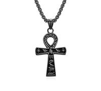 Symbole de l’Égypte ancienne Ankh Croix Collier Titane Acier Bijoux Unisexe Cadeau Noir Or Argent Couleur Options Style Vintage Accessoire