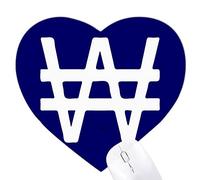 symbole de la corée won monnaie Jeux de tapis de souris en forme de coeur