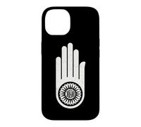 Symbole de la Main du jaïnisme d'Ahimsa DHARMACHAKRA Jain Dharma Coque pour iPhone 14