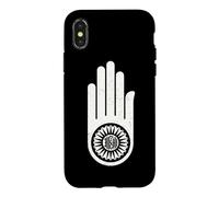 Symbole de la Main du jaïnisme d'Ahimsa DHARMACHAKRA Jain Dharma Coque pour iPhone X/XS