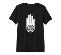 Symbole de la Main du jaïnisme d'Ahimsa DHARMACHAKRA Jain Dharma T-Shirt Haut de Gamme