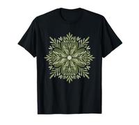 Symbole de la Nature Mandala Floral Vert T-Shirt