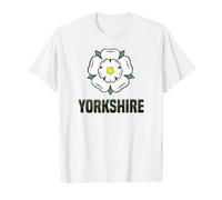 Symbole de la Rose Blanche du comté d'Angleterre du Yorkshire T-Shirt Graphique avec Valeur, Homme, Blanc, M