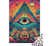 Symbole de l'œil psychédélique Puzzle 1000 Pièces Adultes intéressant Puzzles 1000 Pièce Durable Jeux De Puzzle Décor À La Maison 70x50cm/1000pcs