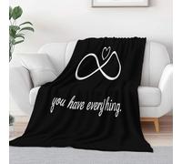 Symbole De L'Infini avec Cœur Imprimé Couverture Plaid Flanelle 100 x 130 cm, Hiver Chaude Douce Moelleuse Design Minimaliste Et Mignon Couverture de Lit Couvre-lit Jeté de Canapé pour Voyager Lit
