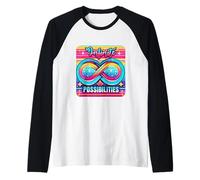 Symbole de l'infini rétro et Vibrant, Design potentiel illimité Manche Raglan