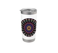 Symbole de méditation mandala coloré Gobelet isotherme en acier inoxydable double paroi