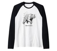 Symbole de motif géométrique brisé « Break the Silence Bear » Manche Raglan