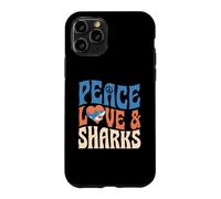 Symbole de Paix, Amour et Requins, Motif cœur Coque pour iPhone 11 Pro