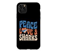 Symbole de Paix, Amour et Requins, Motif cœur Coque pour iPhone 11 Pro Max