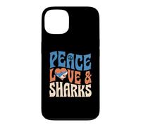 Symbole de Paix, Amour et Requins, Motif cœur Coque pour iPhone 13
