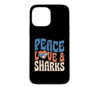 Symbole de Paix, Amour et Requins, Motif cœur Coque pour iPhone 13 Pro Max