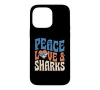 Symbole de Paix, Amour et Requins, Motif cœur Coque pour iPhone 14 Pro Max