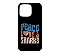 Symbole de Paix, Amour et Requins, Motif cœur Coque pour iPhone 15 Pro Max
