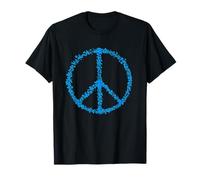 Symbole de paix bleu bulles rétro 60 années 70 hippie cadeau T-Shirt