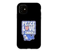 Symbole de Paix en Forme de cœur et Requins Coque pour iPhone 11