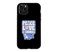 Symbole de Paix en Forme de cœur et Requins Coque pour iPhone 11 Pro
