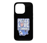 Symbole de Paix en Forme de cœur et Requins Coque pour iPhone 13 Pro