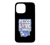 Symbole de Paix en Forme de cœur et Requins Coque pour iPhone 13 Pro Max