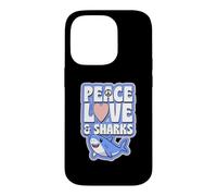Symbole de Paix en Forme de cœur et Requins Coque pour iPhone 14 Pro