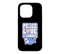 Symbole de Paix en Forme de cœur et Requins Coque pour iPhone 15 Pro