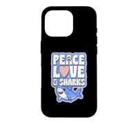 Symbole de Paix en Forme de cœur et Requins Coque pour iPhone 16 Pro