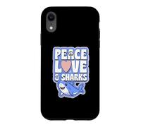 Symbole de Paix en Forme de cœur et Requins Coque pour iPhone XR