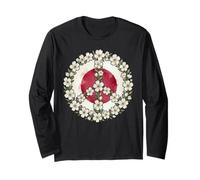 Symbole de Paix Floral Drapeau Japonais Souvenir de Voyage Manche Longue