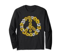 Symbole de paix marguerites - Fleurs de marguerites florales pour amoureux de la paix Manche Longue