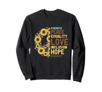 Symbole de Paix Tournesol gentillesse Amour égalité Justice Sociale Sweatshirt