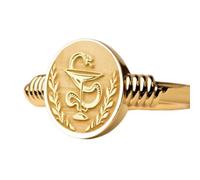 Symbole de pharmacie en argent sterling 925 | Bague plaquée or | Chevalière ovale 13 x 11 mm | Taille de l'anneau : 5-12,5 US Avelaibal | LKDR_0317