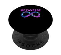 Symbole de Signe du métaverse | Lecteur de réalité virtuelle | VR Gamer PopSockets PopGrip Adhésif