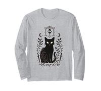 Symbole de Sorcellerie Occulte Chat Art païen Mystique Manche Longue