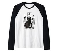 Symbole de Sorcellerie Occulte Chat Art païen Mystique Manche Raglan