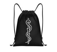 Symbole Du Bâton D'Asclépios - Idée Cadeau Pour Un Médecin Unisexe Sac À Cordon Réglable Sacs De Gym Grand Sac À Dos À Cordon Pour Gymnastique Plage Natation Vacances