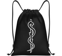 Symbole Du Bâton D'Asclépios - Idée Cadeau Pour Un Médecin Unisexe Sacs De Sport Étanche Sacs De Gym Grand Gym Sack Pour Vacances Plage Piscine