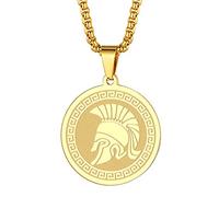 Symbole du dieu de la guerre grecque antique - Collier Ares pour homme et femme - Pendentif commémoratif de la guerre grecque - Chaîne d'amulette talisman
