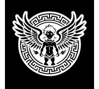 symbole du dieu Éros Stickers muraux en vinyle 67.2x76.5cm Plusieurs tailles disponibles Blanc