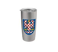 Symbole du drapeau de la République tchèque de la Moravie Gobelet isotherme en acier inoxydable double paroi
