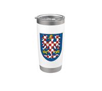 Symbole du drapeau de la République tchèque de la Moravie Gobelet isotherme en acier inoxydable double paroi