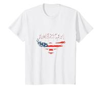 Symbole du Drapeau de l'aigle Patriotique American Pride T-Shirt, Enfant, Blanc, 3 Ans