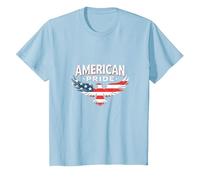 Symbole du Drapeau de l'aigle Patriotique American Pride T-Shirt, Enfant, Bleu Céleste, 3 Ans