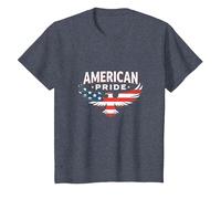 Symbole du Drapeau de l'aigle Patriotique American Pride T-Shirt, Enfant, Bleu Chiné, 10 Ans