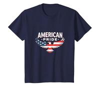 Symbole du Drapeau de l'aigle Patriotique American Pride T-Shirt, Enfant, Bleu Marine, 3 Ans
